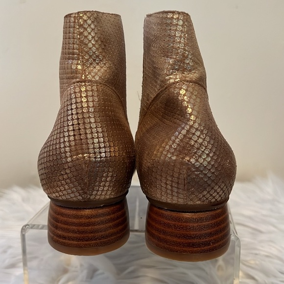 Antelope Women’s Gold Snakeskin Leather Ankle Boots Size EU 39/US 8.5 - Picture 7 of 14